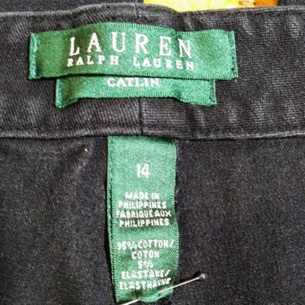 LAUREN RALPH LAUREN* CATLIN *WOMEN SIZE 14 PLUS SIZE* BLACK STRAIGHT LEG JEANS - Picture 2 of 5